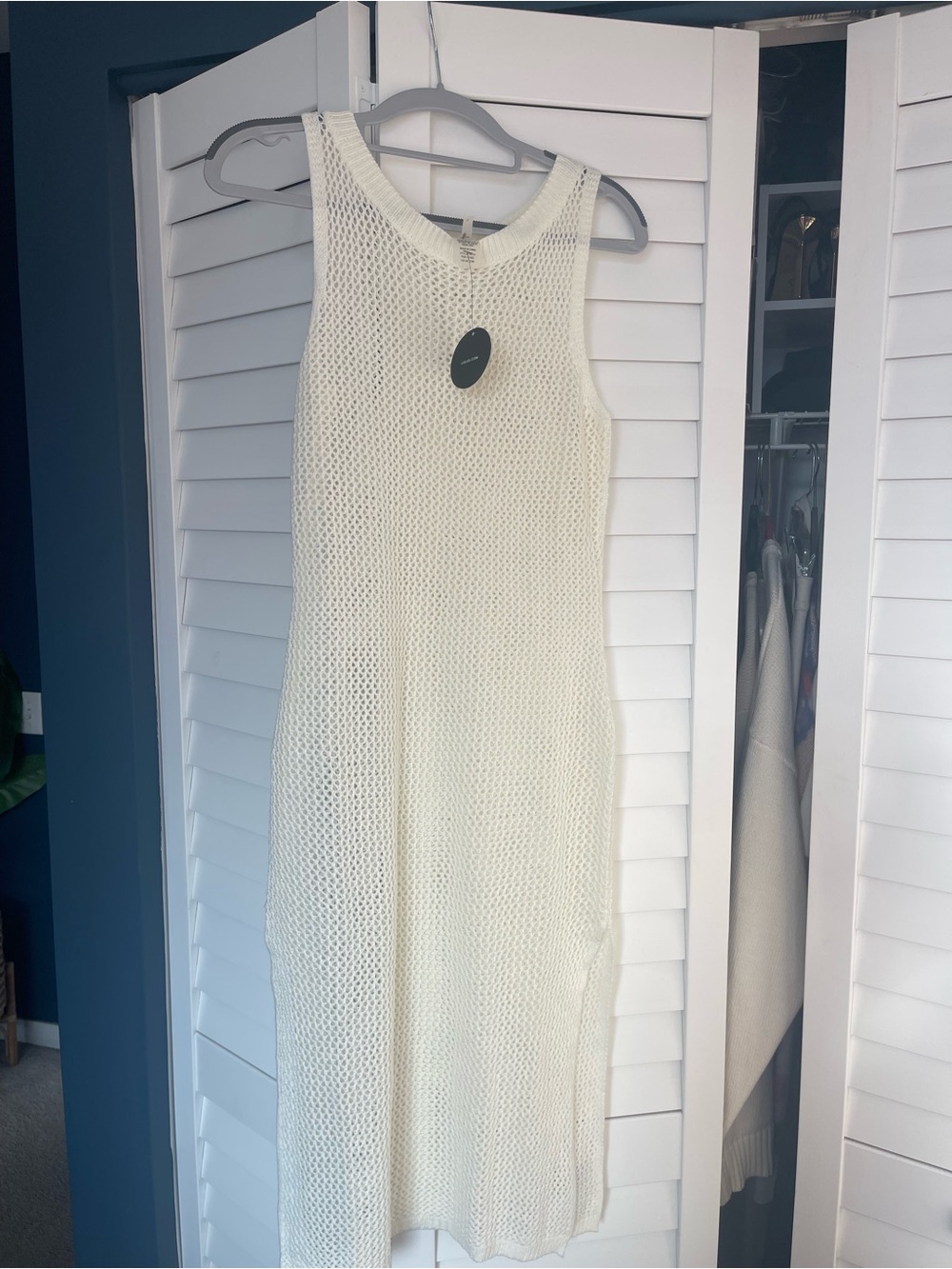Lulu's Cream Sleeveless Knit Midi Dress